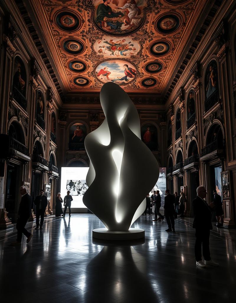 Installation d'art contemporain dans un palazzo vénitien